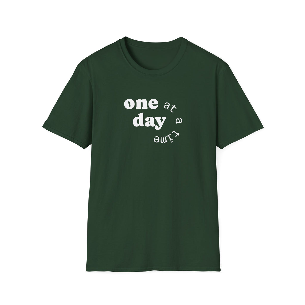 T-Shirt — "one day at a time" Minimalist Recovery Tee