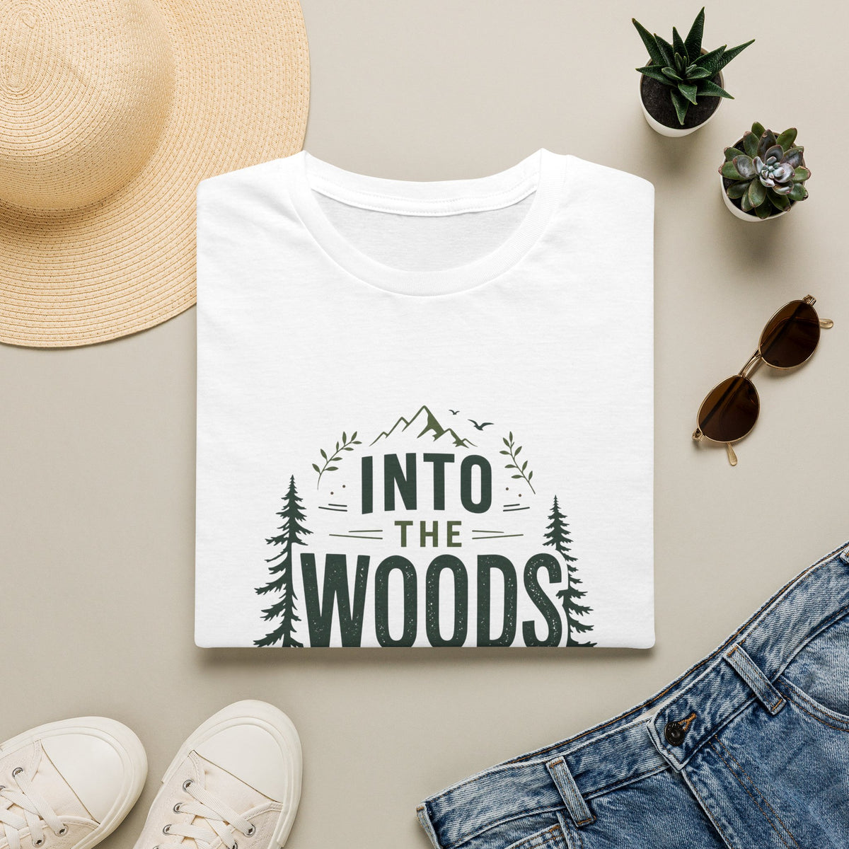 Into The Woods T-Shirt — 'Into The Woods (To Avoid People)' Graphic Tee, Camping & Outdoor Humor