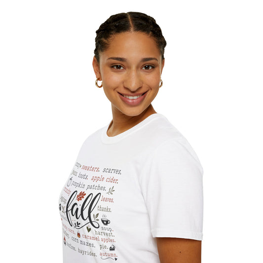 Fall Vibes T-Shirt — "fall" Autumn Words Graphic Tee