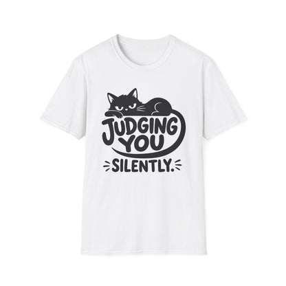 Judging You Silently Cat T-Shirt – Funny Grumpy Cat Graphic Tee