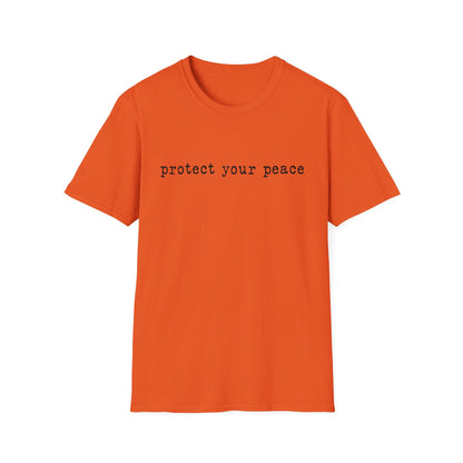 T-Shirt — "protect your peace" Minimalist Positive Message Tee
