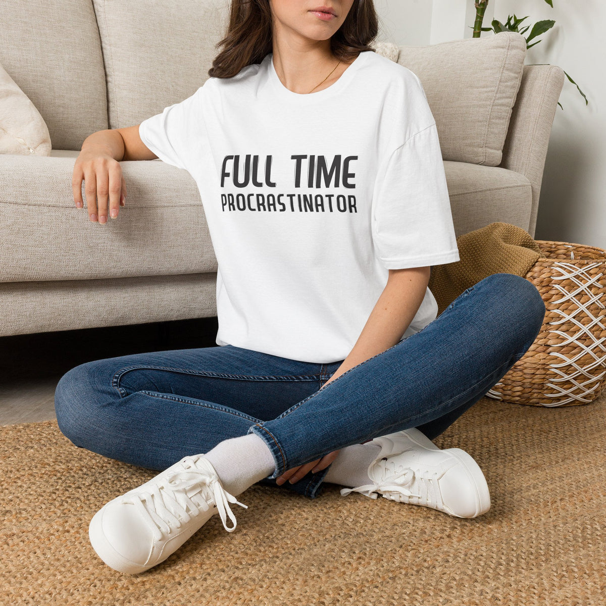 Full-Time Procrastinator T-Shirt — Funny Casual Tee for Home, College & Gift