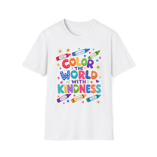 Color the World With Kindness T-Shirt — Positive Kids & Teacher Tee