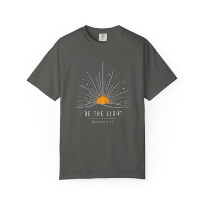 Be The Light Sunrise Graphic T-Shirt — Inspirational Christian Tee