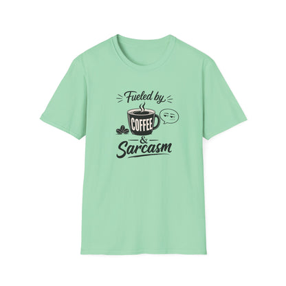 Fueled by Coffee & Sarcasm T-Shirt — Funny Coffee Lover Tee
