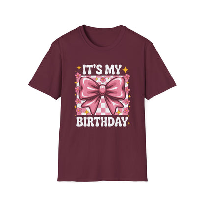 Birthday T-Shirt — “It’s My Birthday” Pink Bow Graphic