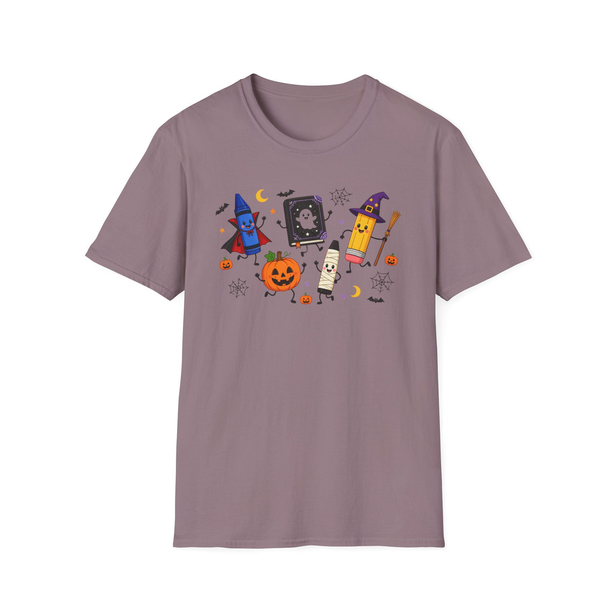 Halloween Candy Characters T-Shirt — Cute Pumpkin, Ghost & Crayon Costume Tee