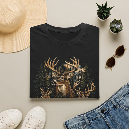 Deer Trio Graphic T-Shirt — Vintage Buck Hunting Tee