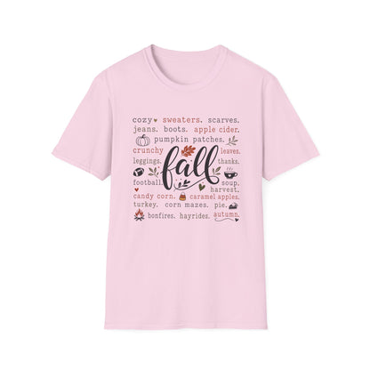 Fall Vibes T-Shirt — "fall" Autumn Words Graphic Tee