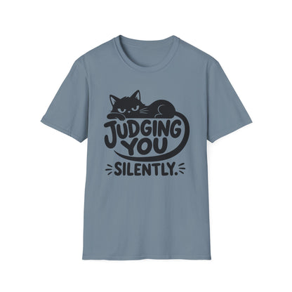 Judging You Silently Cat T-Shirt – Funny Grumpy Cat Graphic Tee