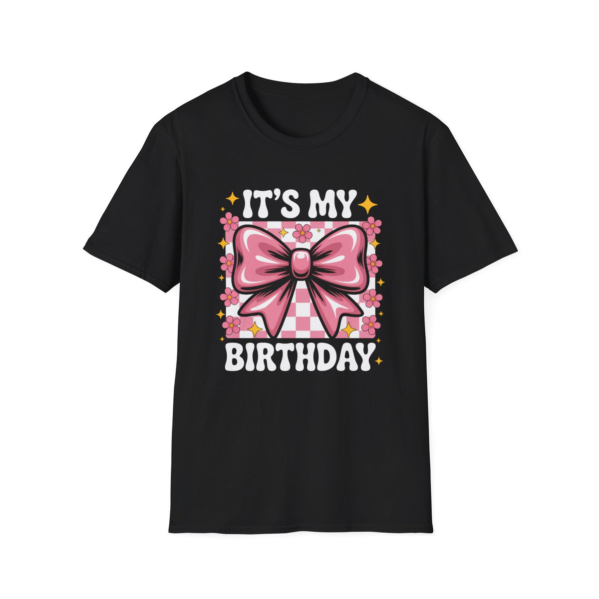Birthday T-Shirt — “It’s My Birthday” Pink Bow Graphic