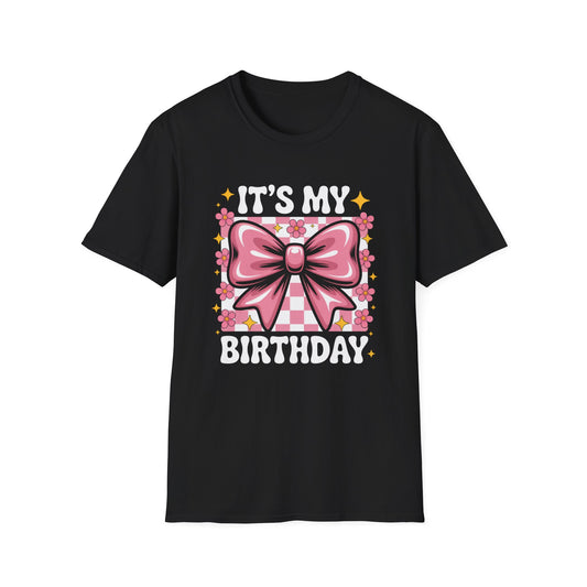 Birthday T-Shirt — “It’s My Birthday” Pink Bow Graphic