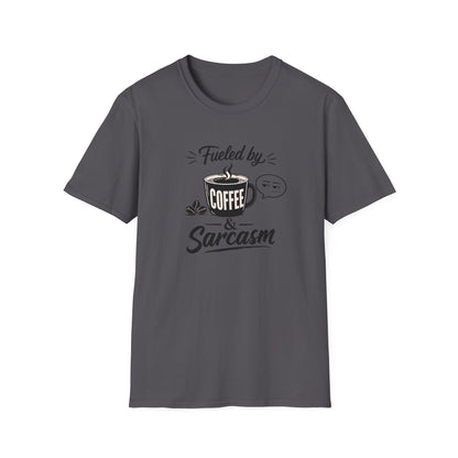 Fueled by Coffee & Sarcasm T-Shirt — Funny Coffee Lover Tee