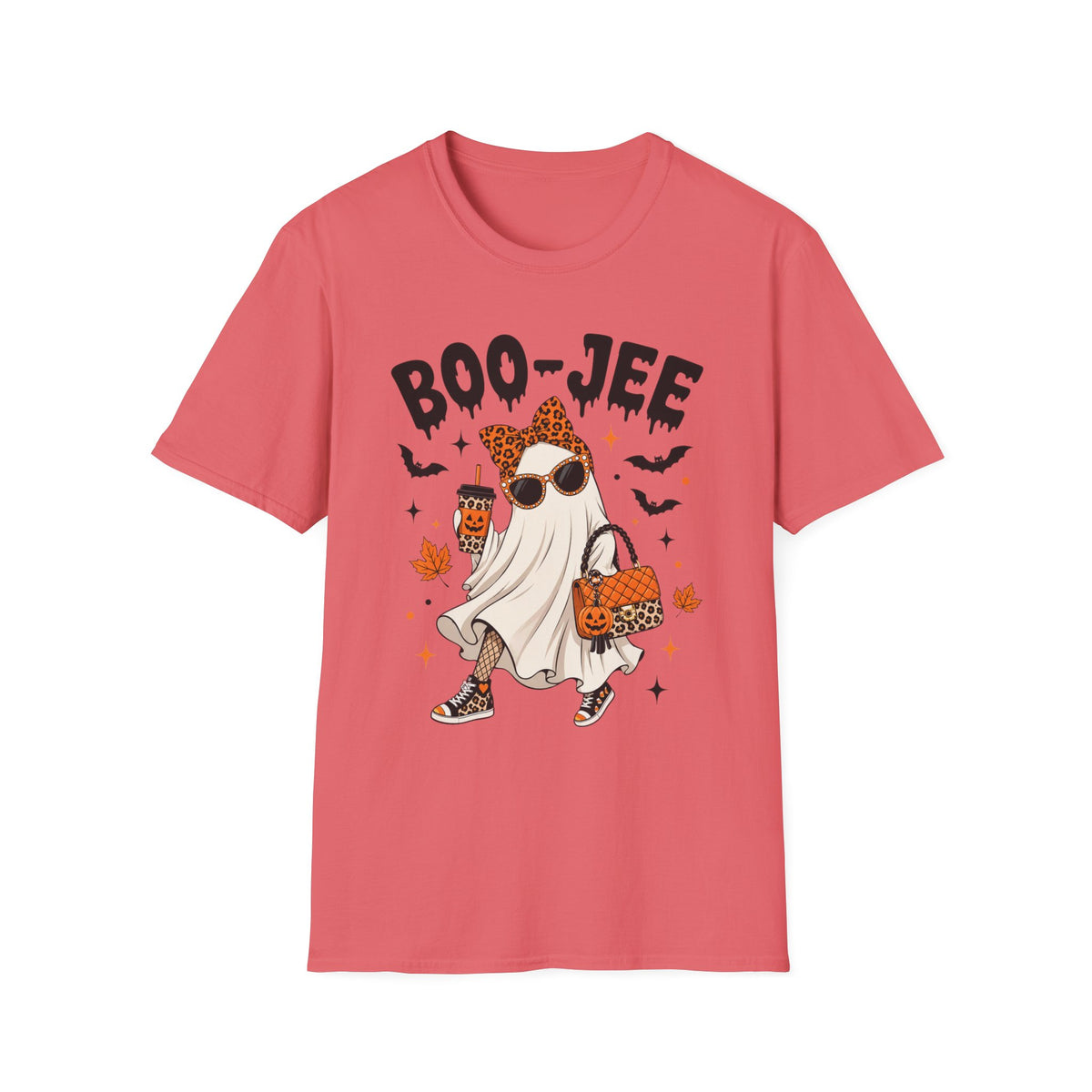 Halloween 'Boo-Jee' Ghost T-Shirt — Cute Leopard-Print Chic Costume Tee