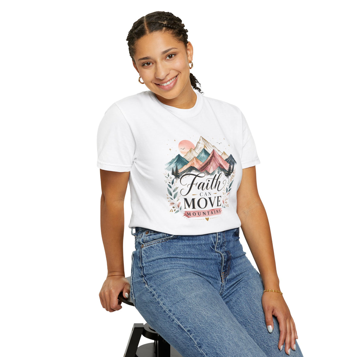 Faith Can Move Mountains T-Shirt — Inspirational Mountain Graphic Tee