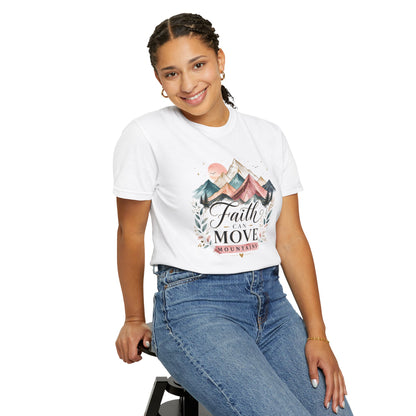 Faith Can Move Mountains T-Shirt — Inspirational Mountain Graphic Tee