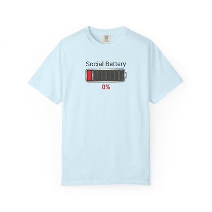 Social Battery 0% — Funny Introvert Graphic Tee