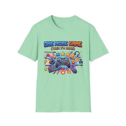 Gamer Tee "One More Game (Then I’m Done)" – Video Game Controller Graphic T-Shirt