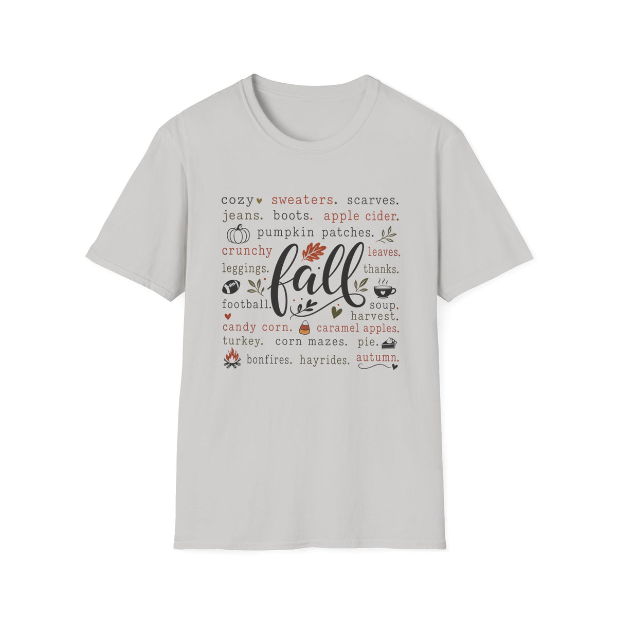Fall Vibes T-Shirt — "fall" Autumn Words Graphic Tee