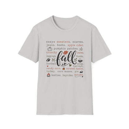 Fall Vibes T-Shirt — "fall" Autumn Words Graphic Tee