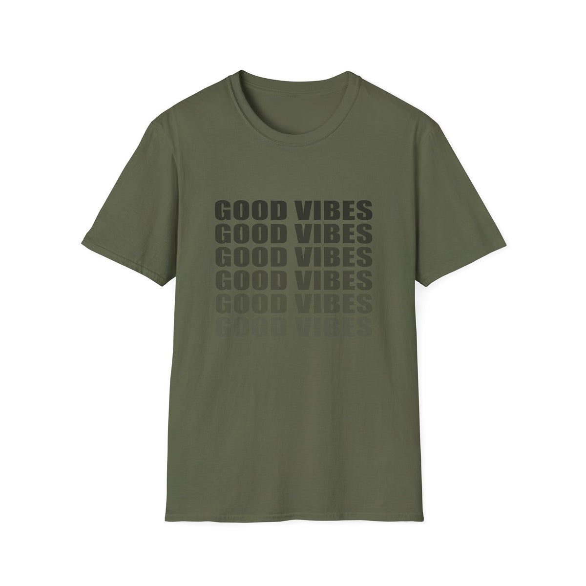 Good Vibes Repeat T-Shirt — Minimalist Grey Text Tee