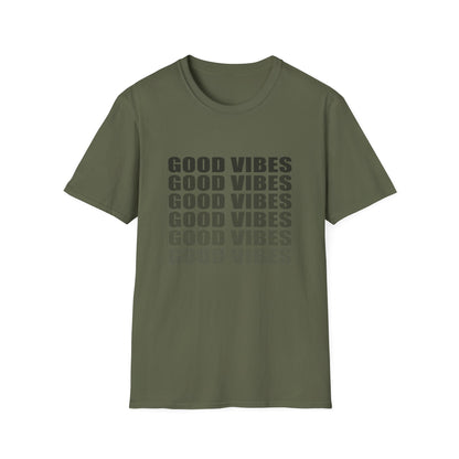 Good Vibes Repeat T-Shirt — Minimalist Grey Text Tee