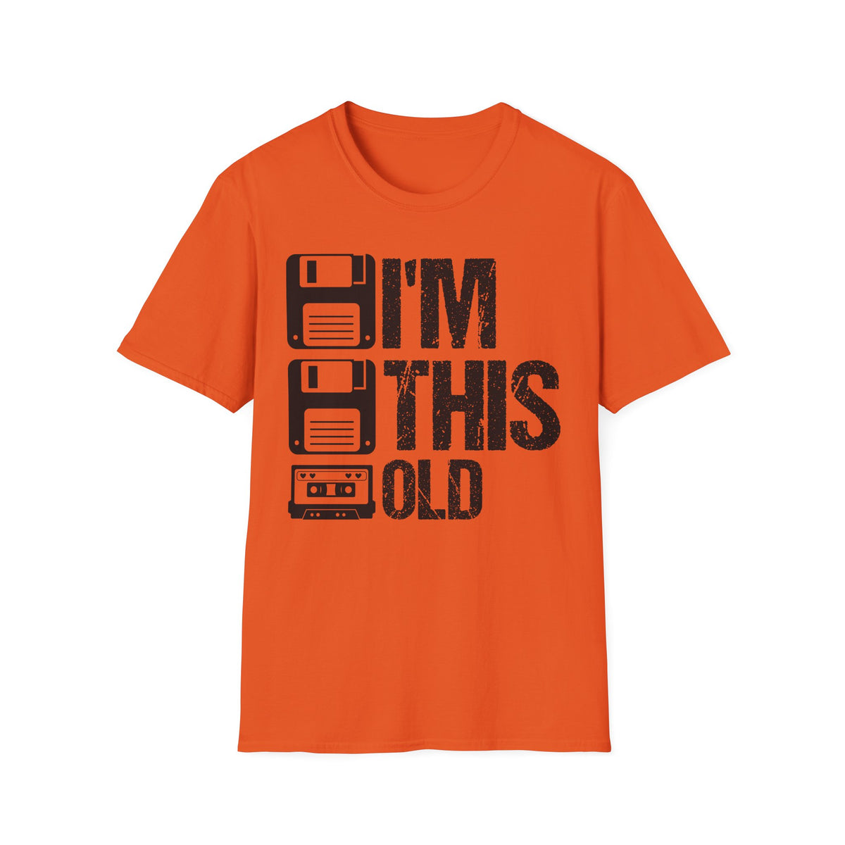 Vintage Tech 'I'm This Old' T‑Shirt — Retro Floppy Disk & Cassette Birthday Tee