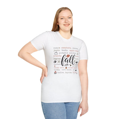 Fall Vibes T-Shirt — "fall" Autumn Words Graphic Tee