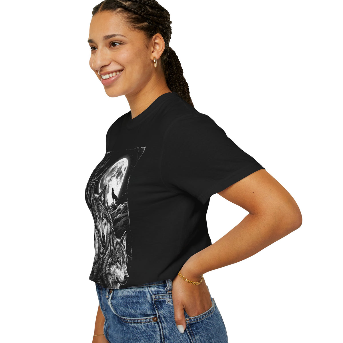 Wolf Pack Moon T‑Shirt – Howling Wolves Graphic Tee