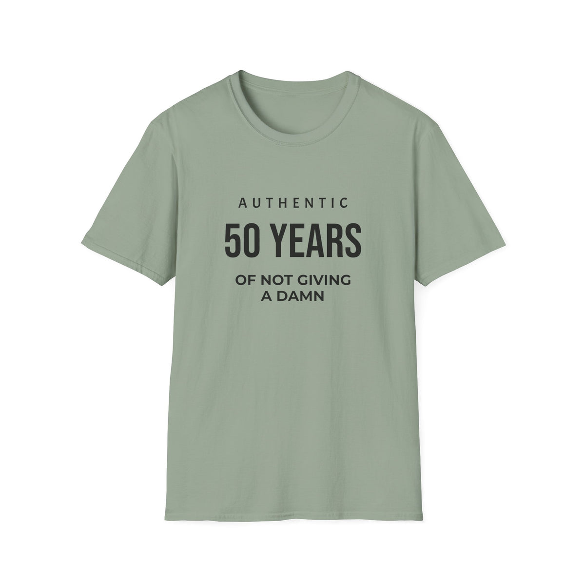 50th Birthday T-Shirt - "Authentic 50 Years of Not Giving a Damn" Celebration Tee