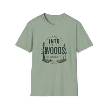 Into The Woods T-Shirt — 'Into The Woods (To Avoid People)' Graphic Tee, Camping & Outdoor Humor