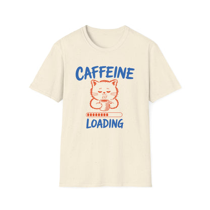 Caffeine Loading Cat T-Shirt – Cute Coffee Lover Graphic Tee