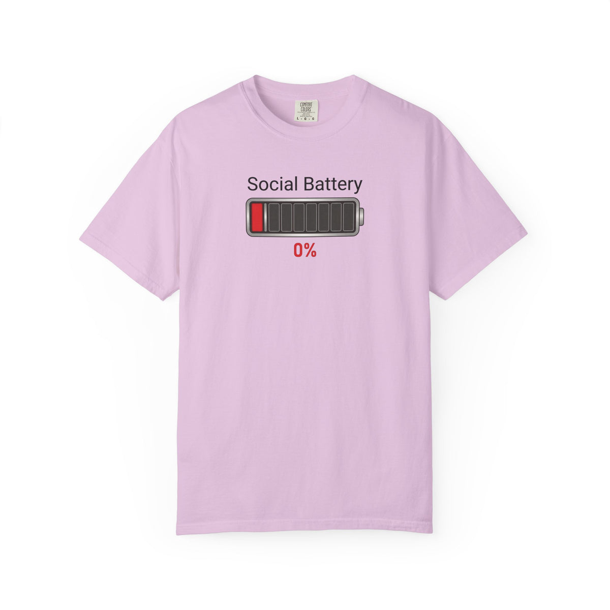 Social Battery 0% — Funny Introvert Graphic Tee