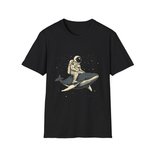 Astronaut Riding Whale T‑Shirt — Space Surfer Graphic Tee
