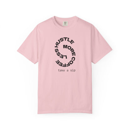 Coffee Hustle T-Shirt — "Hustle More, Coffee Less" Minimal Graphic Tee