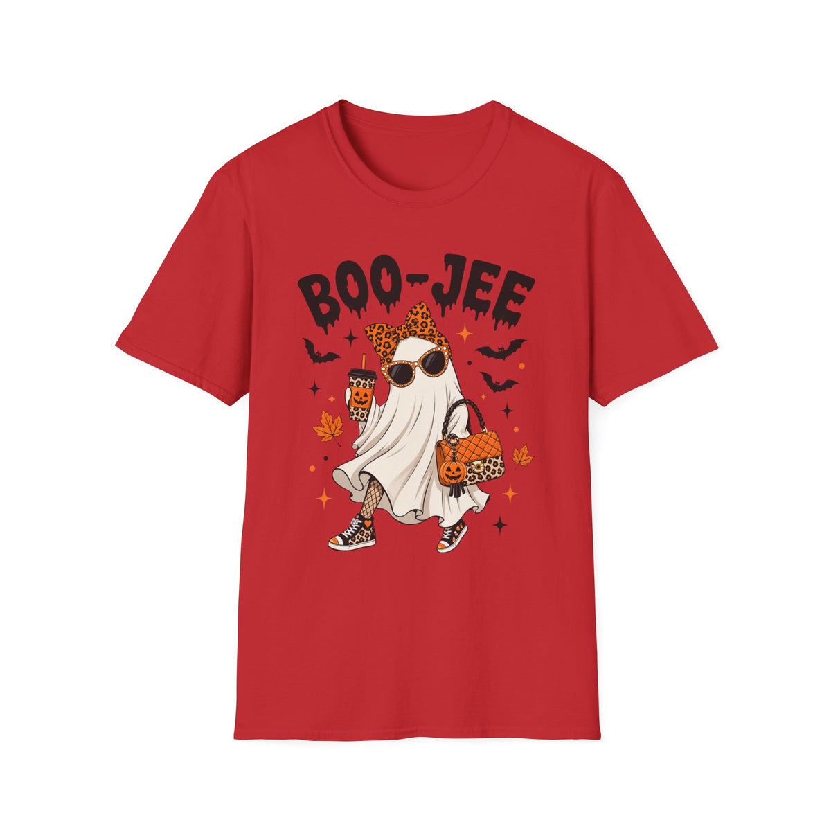 Halloween 'Boo-Jee' Ghost T-Shirt — Cute Leopard-Print Chic Costume Tee