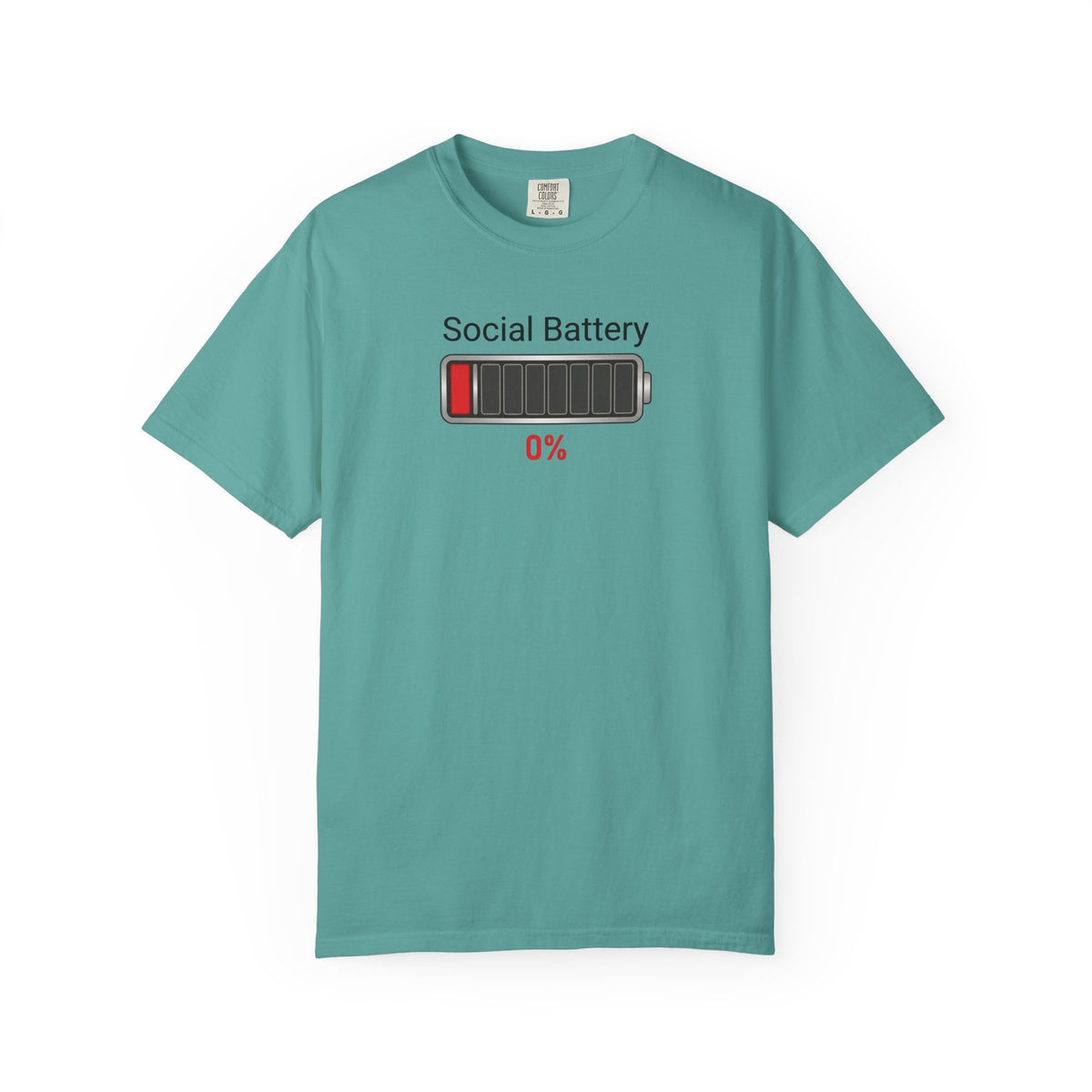 Social Battery 0% — Funny Introvert Graphic Tee