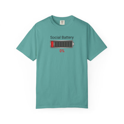 Social Battery 0% — Funny Introvert Graphic Tee