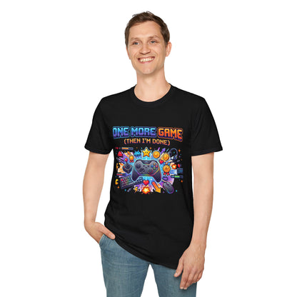 Gamer Tee "One More Game (Then I’m Done)" – Video Game Controller Graphic T-Shirt