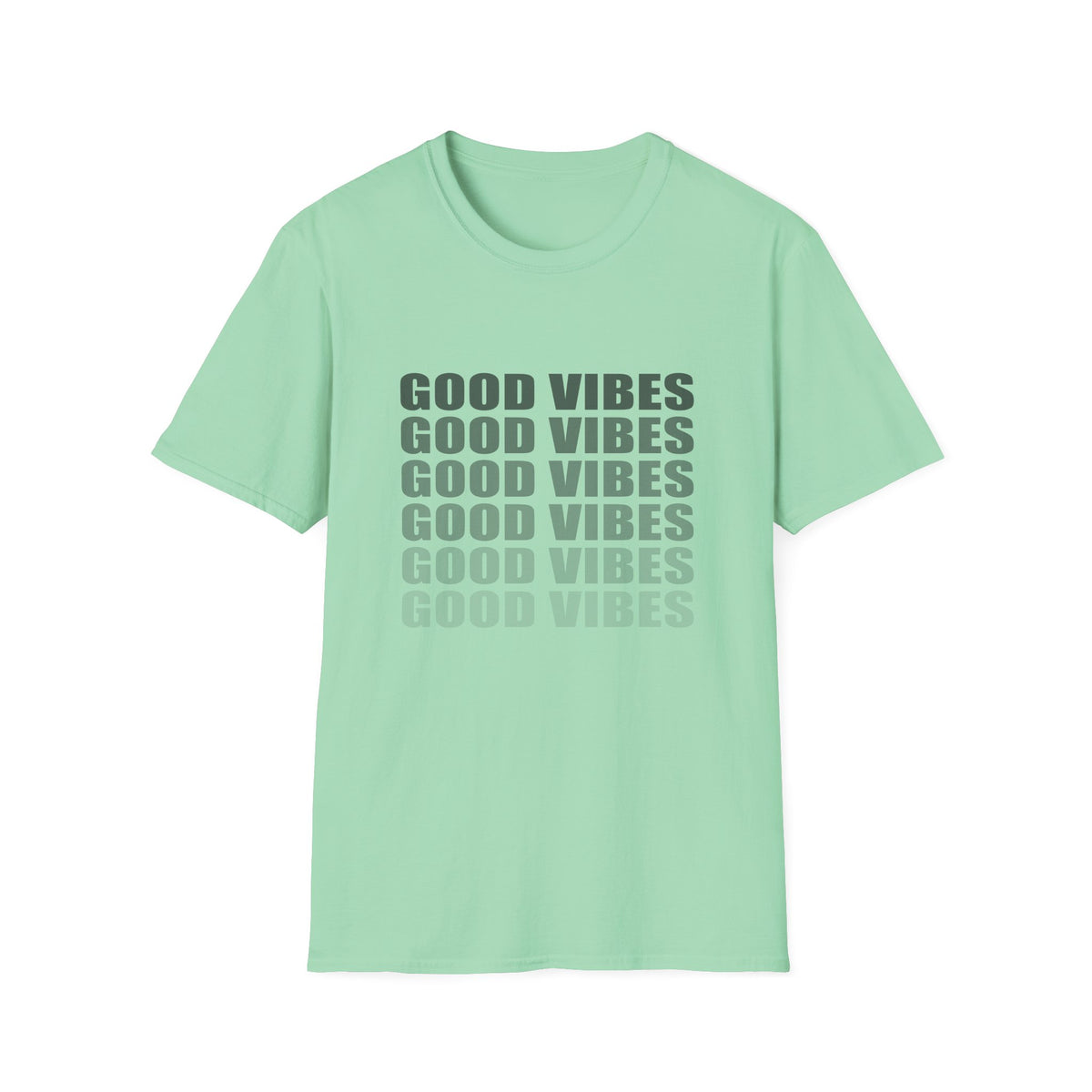 Good Vibes Repeat T-Shirt — Minimalist Grey Text Tee