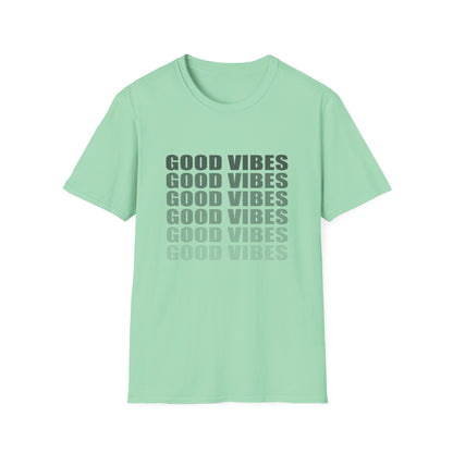 Good Vibes Repeat T-Shirt — Minimalist Grey Text Tee