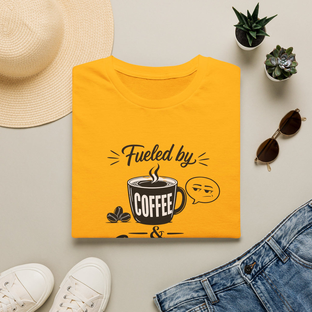 Fueled by Coffee & Sarcasm T-Shirt — Funny Coffee Lover Tee