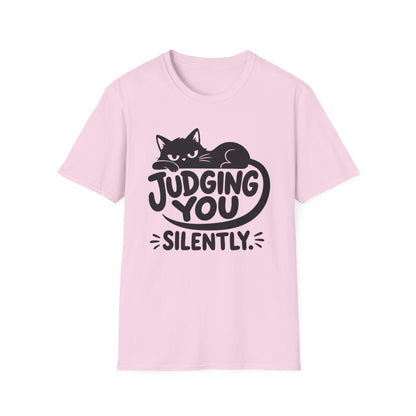 Judging You Silently Cat T-Shirt – Funny Grumpy Cat Graphic Tee