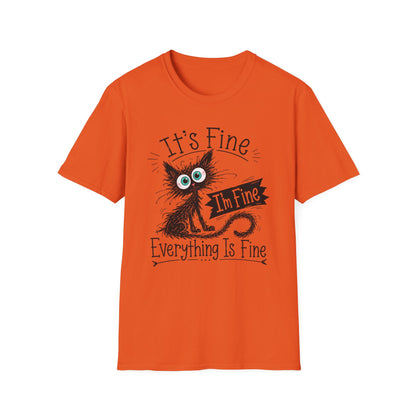 It's Fine Cat T-Shirt — Funny 'I'm Fine / Everything Is Fine' Graphic Tee