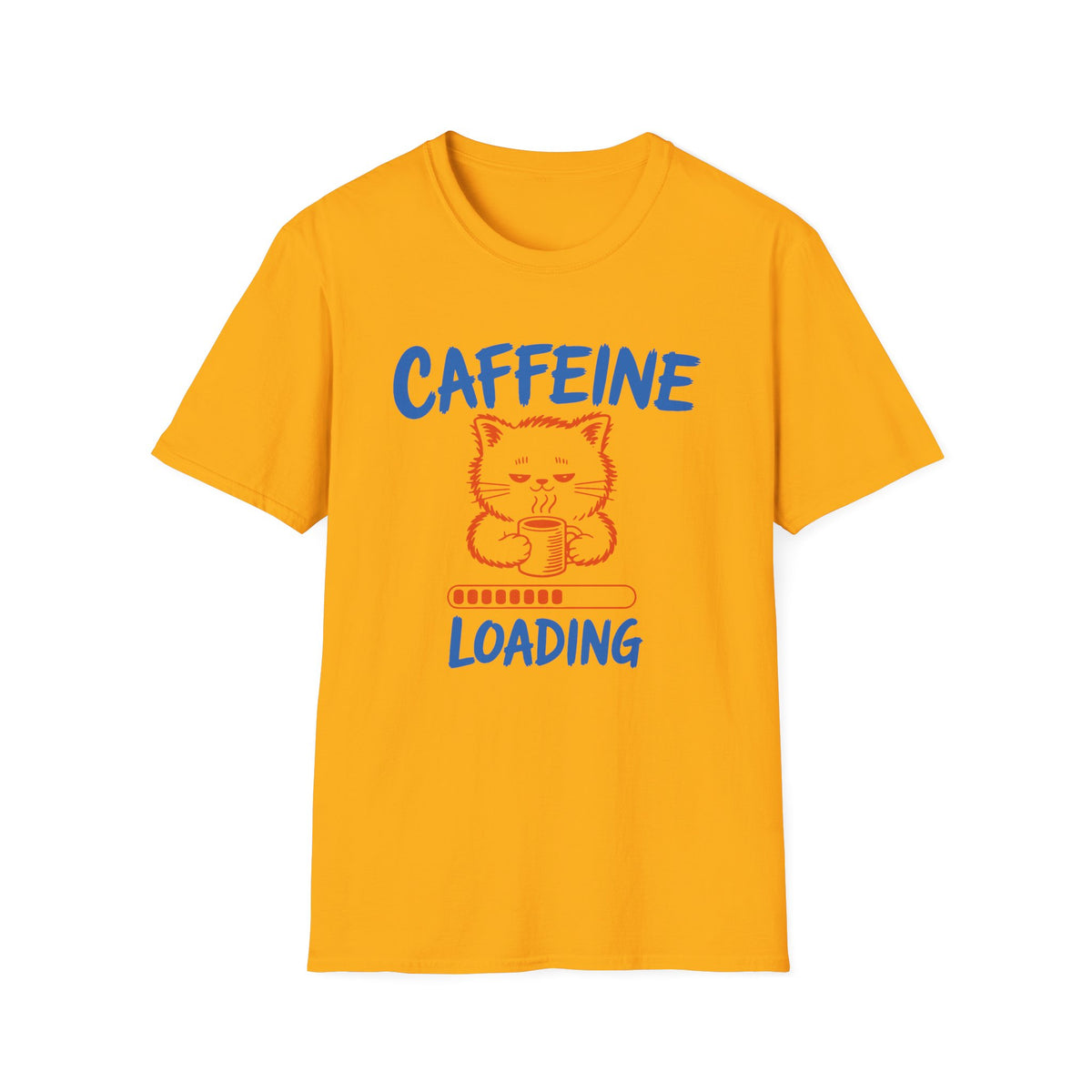 Caffeine Loading Cat T-Shirt – Cute Coffee Lover Graphic Tee