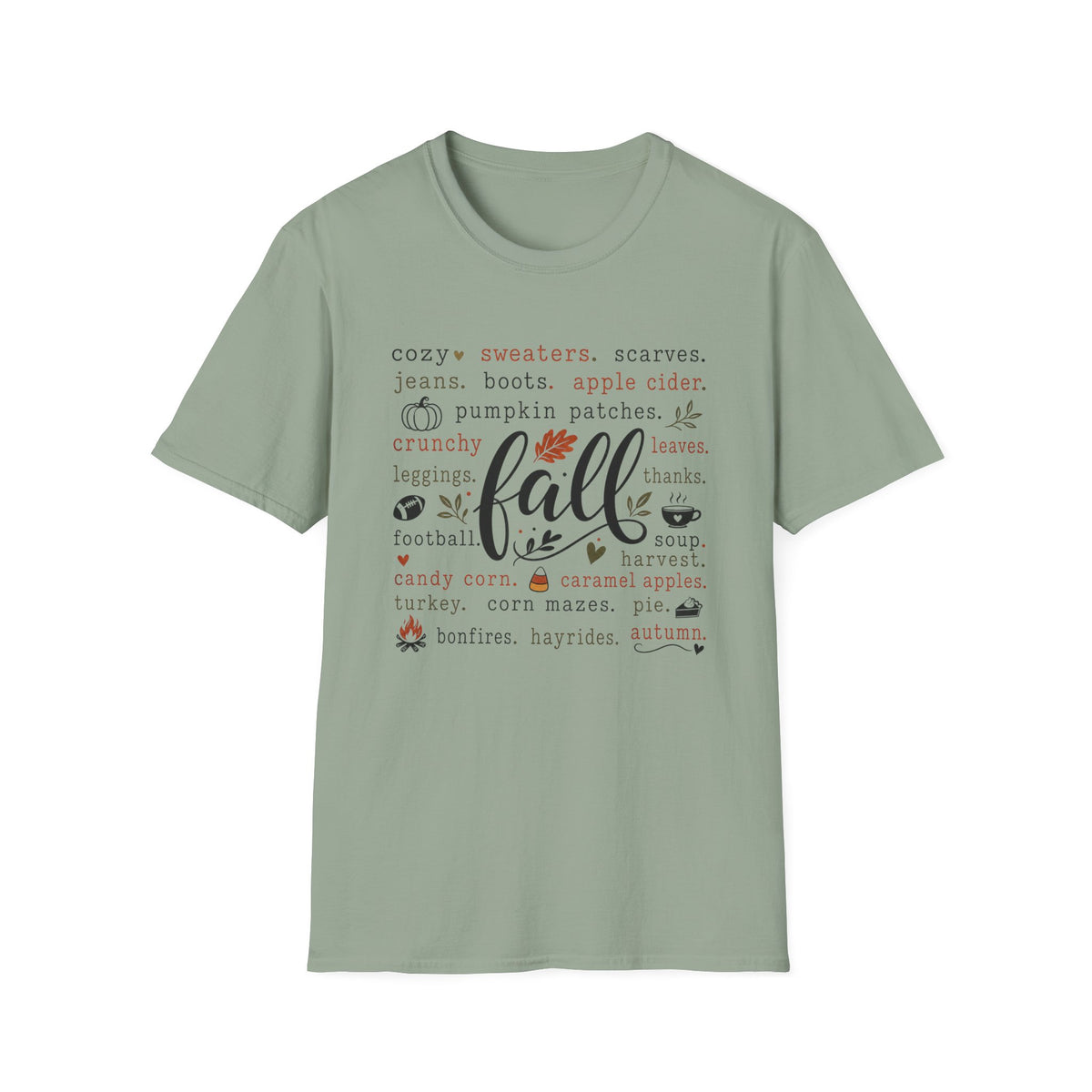 Fall Vibes T-Shirt — "fall" Autumn Words Graphic Tee
