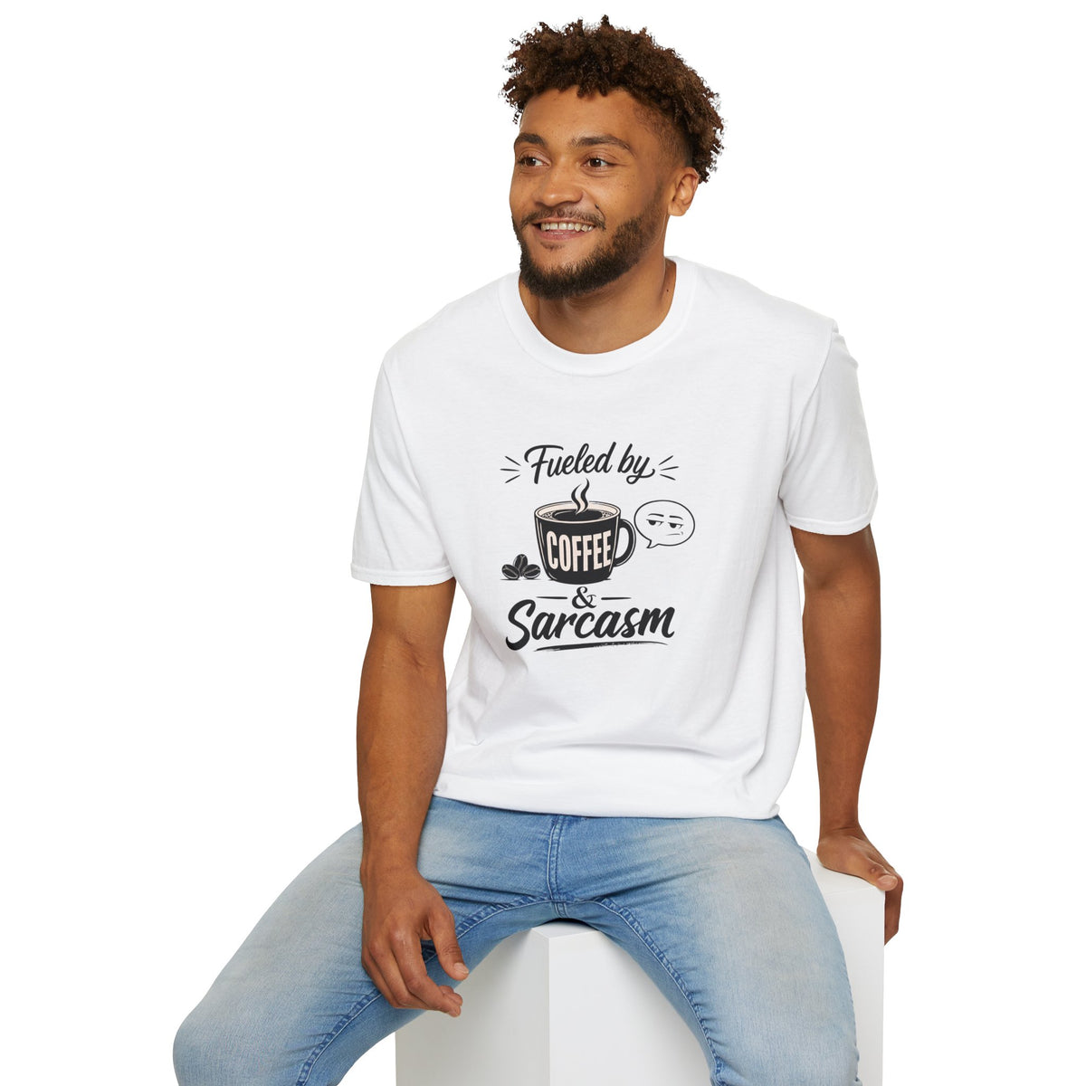 Fueled by Coffee & Sarcasm T-Shirt — Funny Coffee Lover Tee