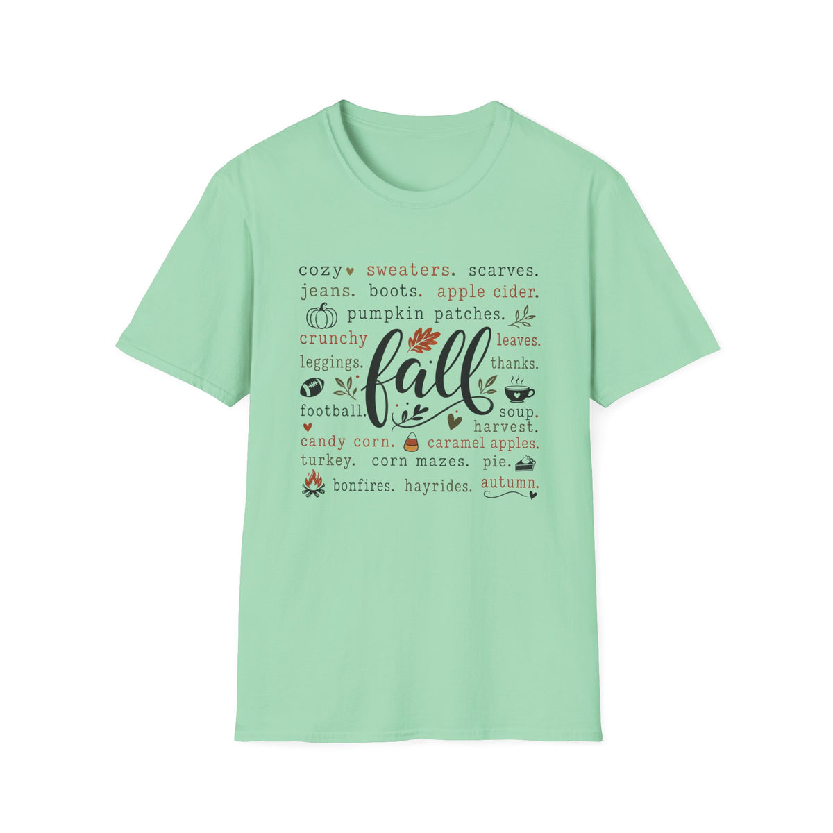 Fall Vibes T-Shirt — "fall" Autumn Words Graphic Tee