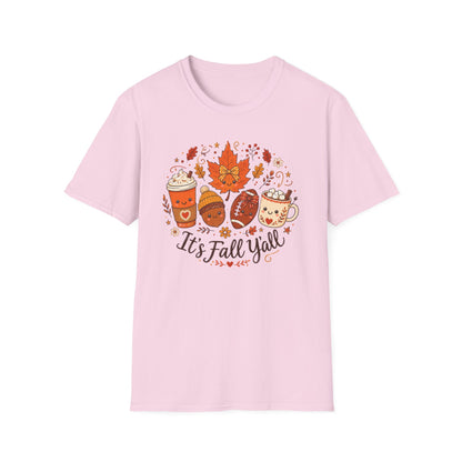 Fall Y'all T-Shirt — Cute Autumn Coffee, Acorn & Football Graphic Tee