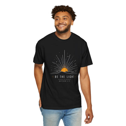 Be The Light Sunrise Graphic T-Shirt — Inspirational Christian Tee